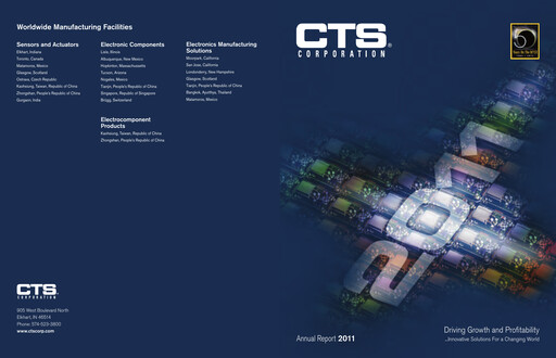 Thumbnail CTS Corporation Annual Report 2011