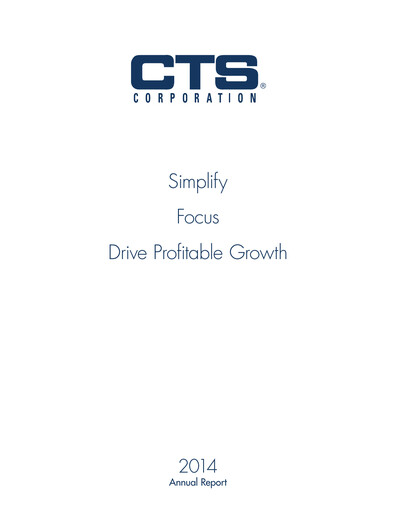 Thumbnail CTS Corporation Annual Report 2014