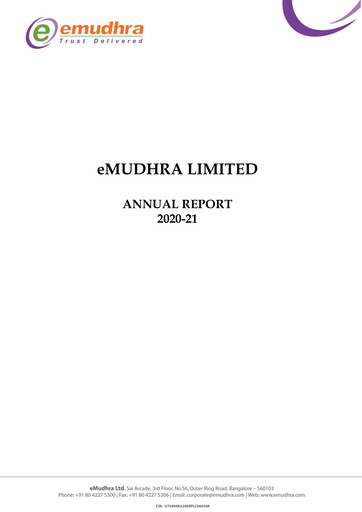 Thumbnail eMudhra Annual Report 2020-2021
