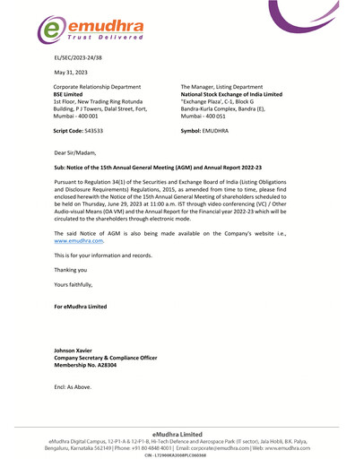 Thumbnail eMudhra Annual Report 2022-2023