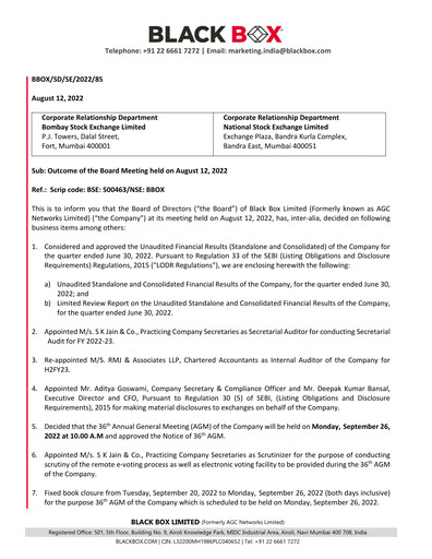 Thumbnail Black Box Quarterly Report 2022-q1