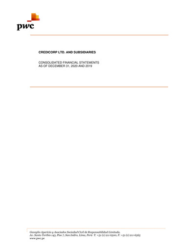 Miniature Credicorp Bilan financier 2020