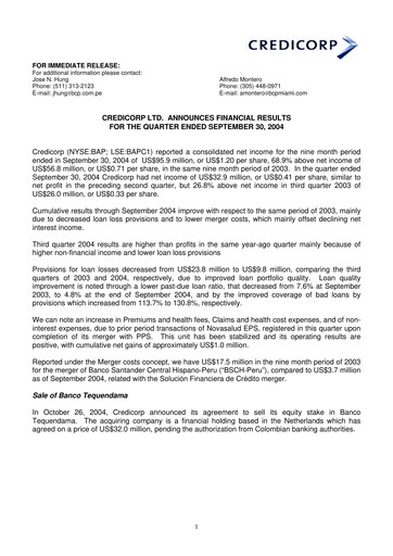 Thumbnail Credicorp Quarterly Report 2004-q3