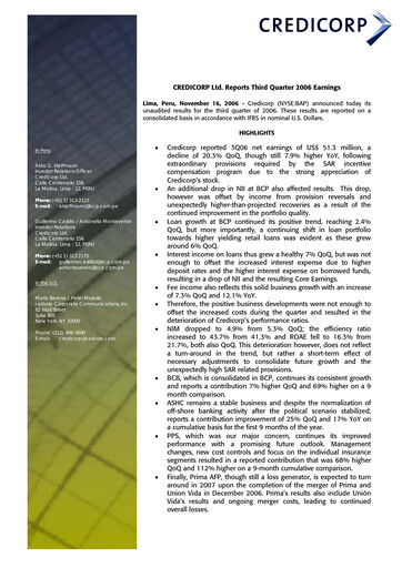 Thumbnail Credicorp Quarterly Report 2006-q3