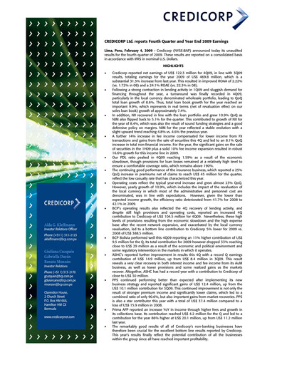 Thumbnail Credicorp Quarterly Report 2009-q4