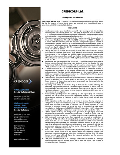 Thumbnail Credicorp Quarterly Report 2010-q1