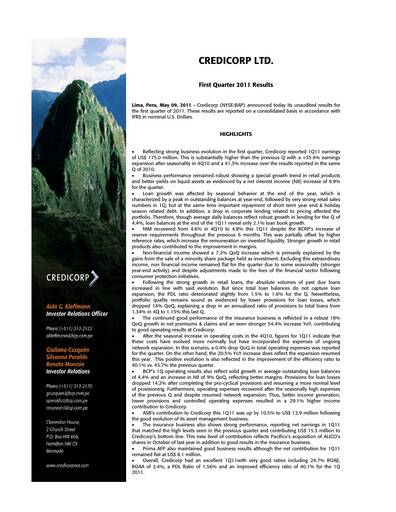 Thumbnail Credicorp Quarterly Report 2011-q1