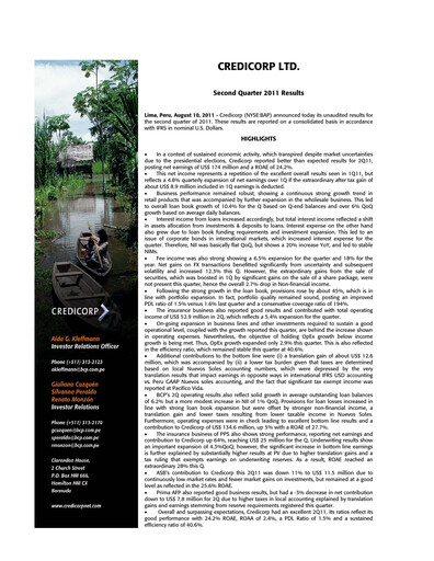 Thumbnail Credicorp Quarterly Report 2011-q2