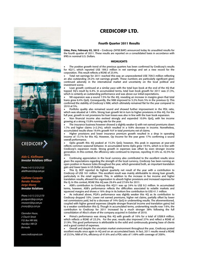 Thumbnail Credicorp Quarterly Report 2011-q4
