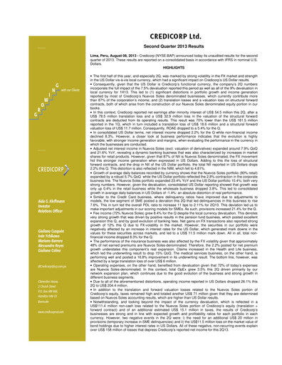 Thumbnail Credicorp Quarterly Report 2013-q2