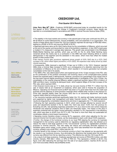 Thumbnail Credicorp Quarterly Report 2014-q1