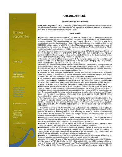 Thumbnail Credicorp Quarterly Report 2014-q2