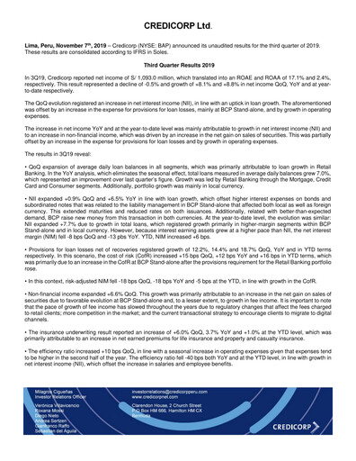 Thumbnail Credicorp Quarterly Report 2019-q3