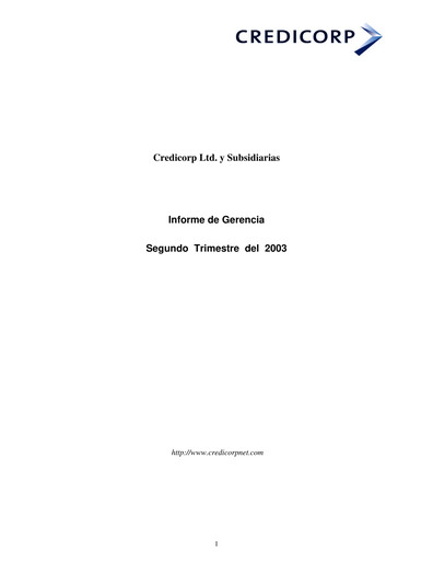 Thumbnail Credicorp Quarterly Report 2003-q2