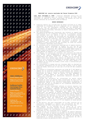 Thumbnail Credicorp Quarterly Report 2008-q3