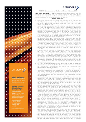 Thumbnail Credicorp Quarterly Report 2009-q3