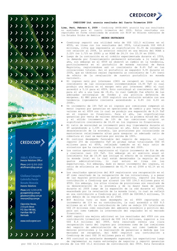 Thumbnail Credicorp Quarterly Report 2009-q4