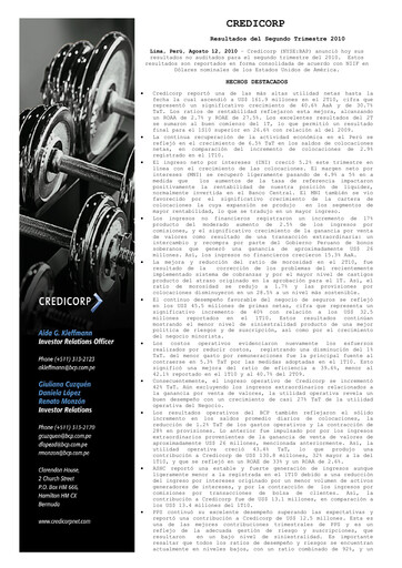 Thumbnail Credicorp Quarterly Report 2010-q2