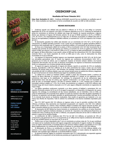 Thumbnail Credicorp Quarterly Report 2012-q3