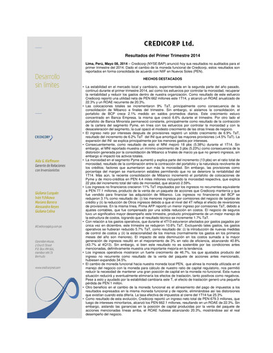 Thumbnail Credicorp Quarterly Report 2014-q1