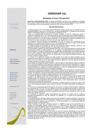 Thumbnail Credicorp Quarterly Report 2014-q3