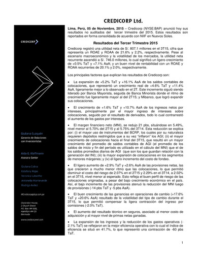 Thumbnail Credicorp Quarterly Report 2015-q3