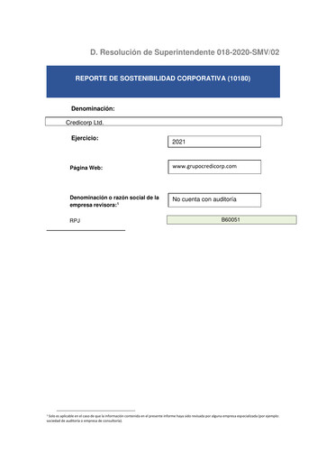 Thumbnail Credicorp Sustainability Report 2021