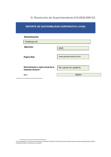Thumbnail Credicorp Sustainability Report 2022