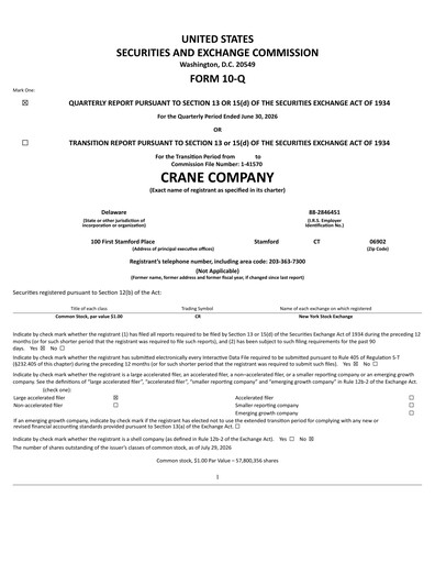 Thumbnail Crane Company Quarterly Report 2026-q2