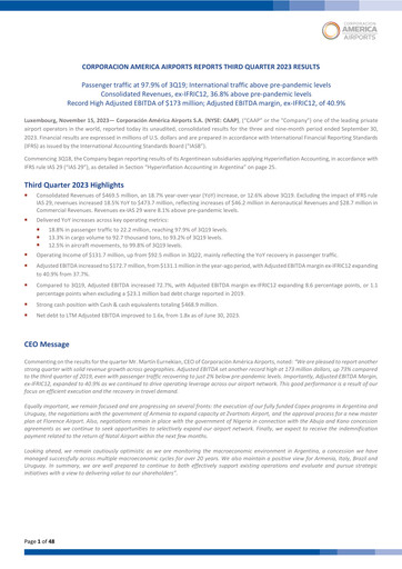 Vorschaubild Corporación América Airports Quartalsbericht 2023-q3