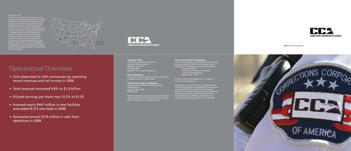 Thumbnail CoreCivic Annual Report 2008