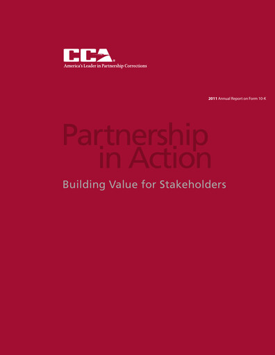 Thumbnail CoreCivic Annual Report 2011