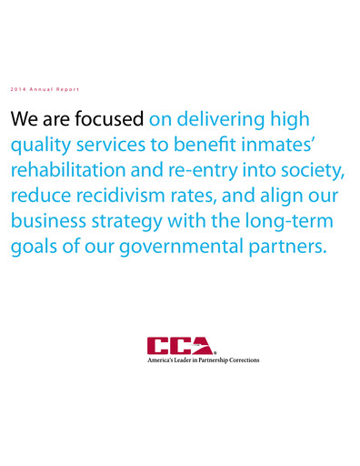 Thumbnail CoreCivic Annual Report 2014