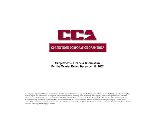 Thumbnail CoreCivic Quarterly Report 2002-q4