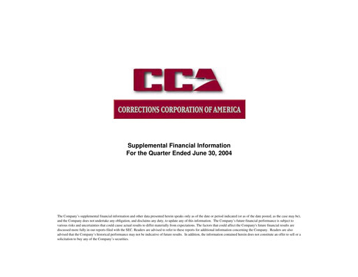 Thumbnail CoreCivic Quarterly Report 2004-q2
