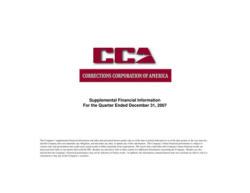 Thumbnail CoreCivic Quarterly Report 2007-q4