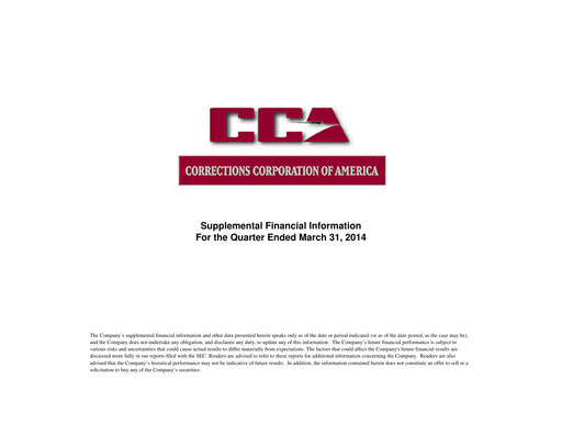 Thumbnail CoreCivic Quarterly Report 2014-q1