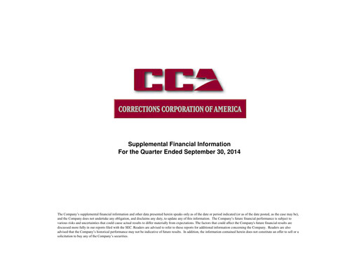Thumbnail CoreCivic Quarterly Report 2014-q3