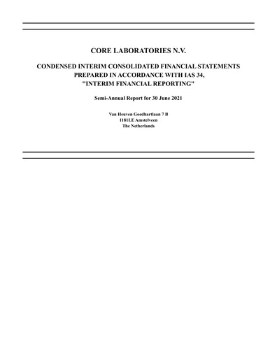 Thumbnail Core Laboratories
 Half-year Report 2021-h1