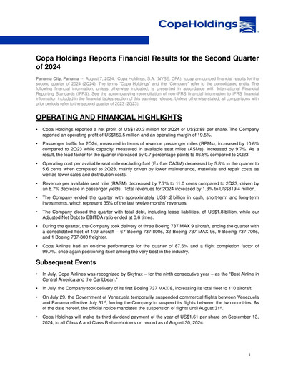Thumbnail Copa Holdings
 Quarterly Report 2024-q2