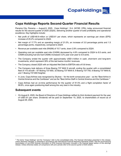 Thumbnail Copa Holdings
 Quarterly Report 2025-q2
