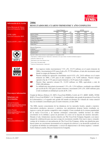 Miniature Coca-Cola FEMSA Rapport trimestriel 2006-q4