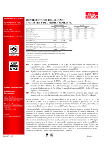 Miniature Coca-Cola FEMSA Rapport trimestriel 2007-q2