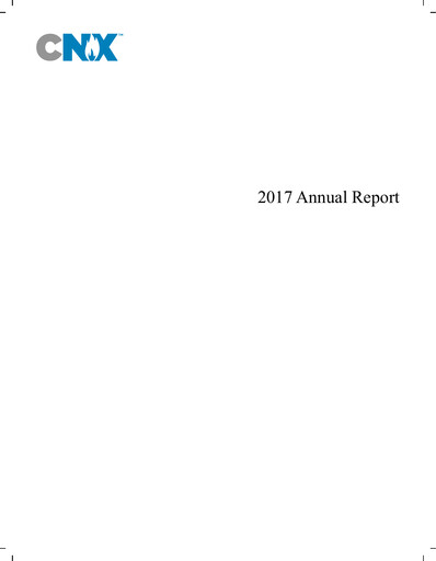 Thumbnail CNX Resources
 Annual Report 2017