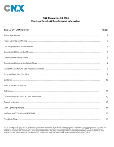 Thumbnail CNX Resources
 Quarterly Report 2020-q3