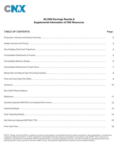 Thumbnail CNX Resources
 Quarterly Report 2020-q4