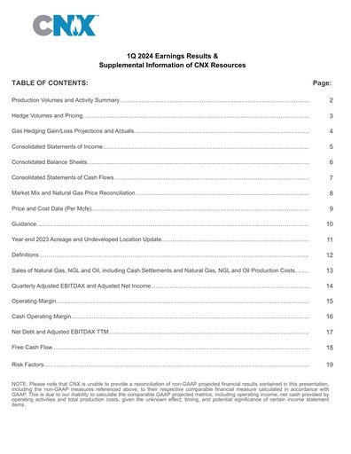 Thumbnail CNX Resources
 Quarterly Report 2024-q1