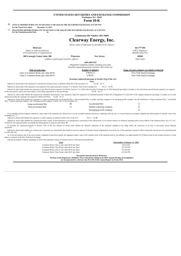 Thumbnail Clearway Energy
 Annual Report 2023