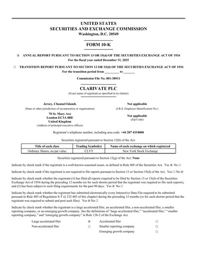 Thumbnail Clarivate Annual Report 2025