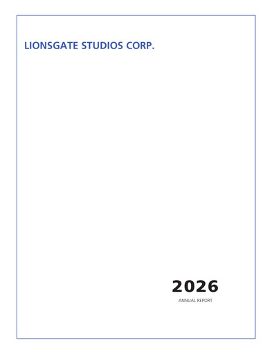 Thumbnail Lionsgate Studios Annual Report 2026